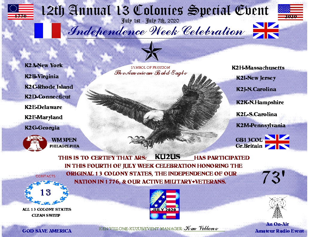 13 Colonies special event