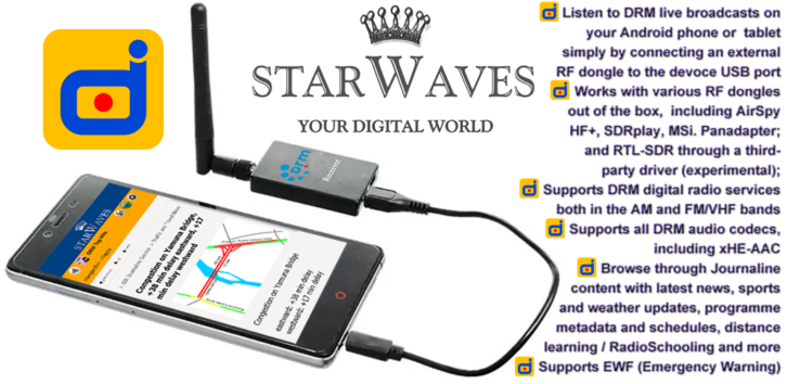 STARWAVES DRM SoftRadio App for Android now available!