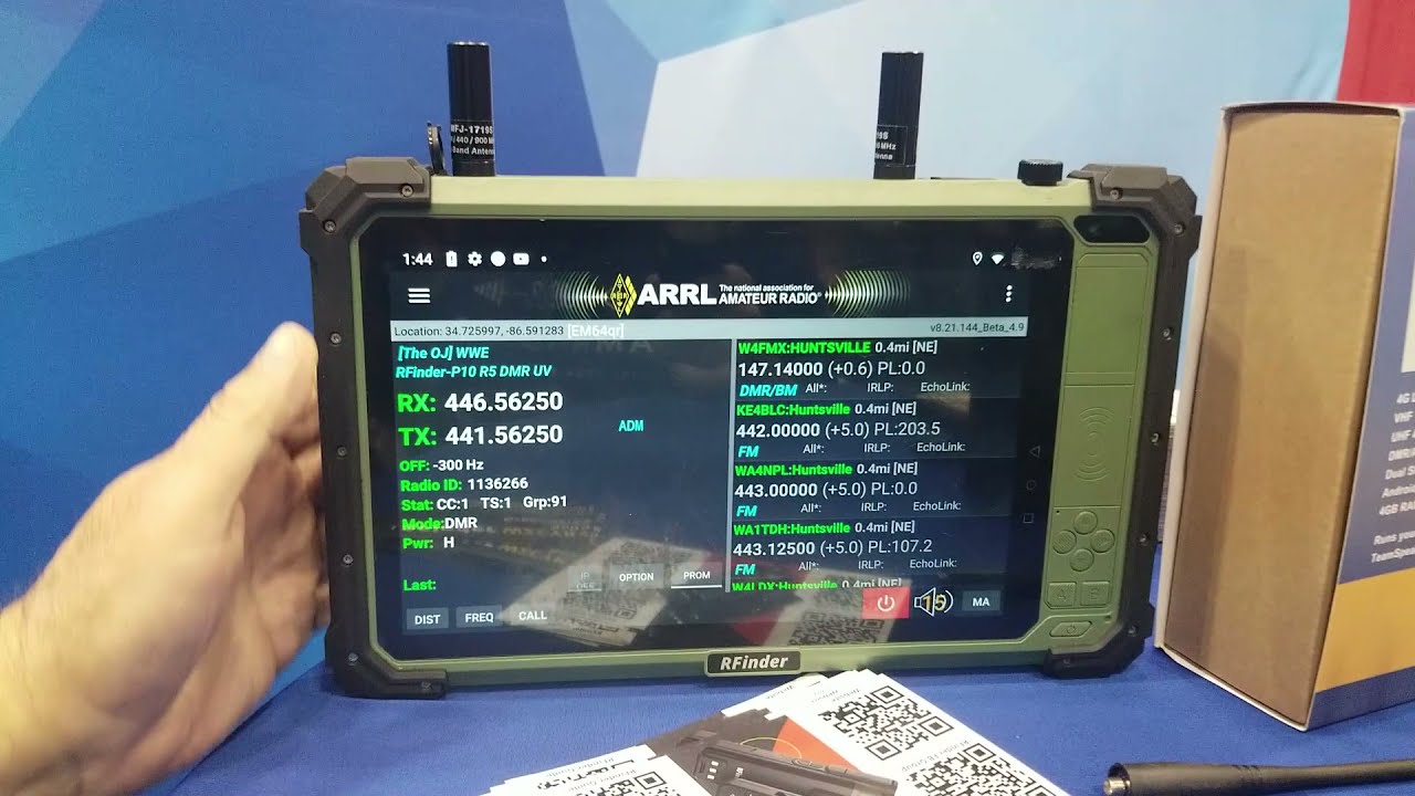 New RFinder P10 Tablet with Dual Band DMR and RTL-SDR Receiver – Huntsville Hamfest