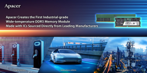 Apacer crea il primo modulo di memoria DDR5 di livello industriale con ampia temperatura, realizzato con circuiti integrati (IC) forniti direttamente dai principali produttori